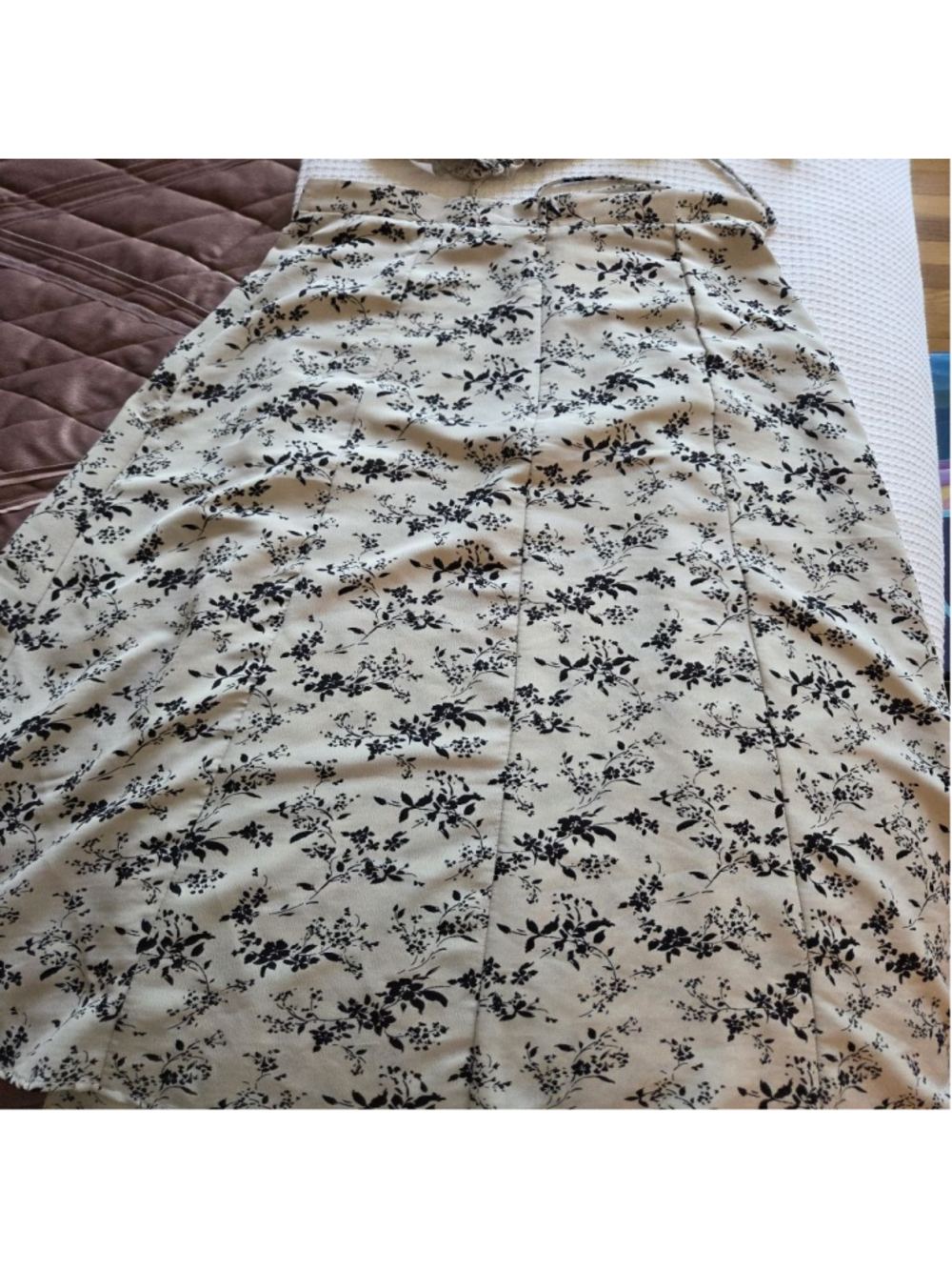 Women's MAPCIE Beige Black Floral Maxi Skirt Set M - Picture 15 of 16